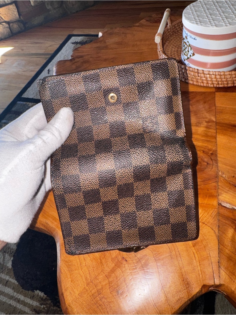 Louis Vuitton French compact damier wallet kiss Lock vintage 2001 - Picture 7 of 16